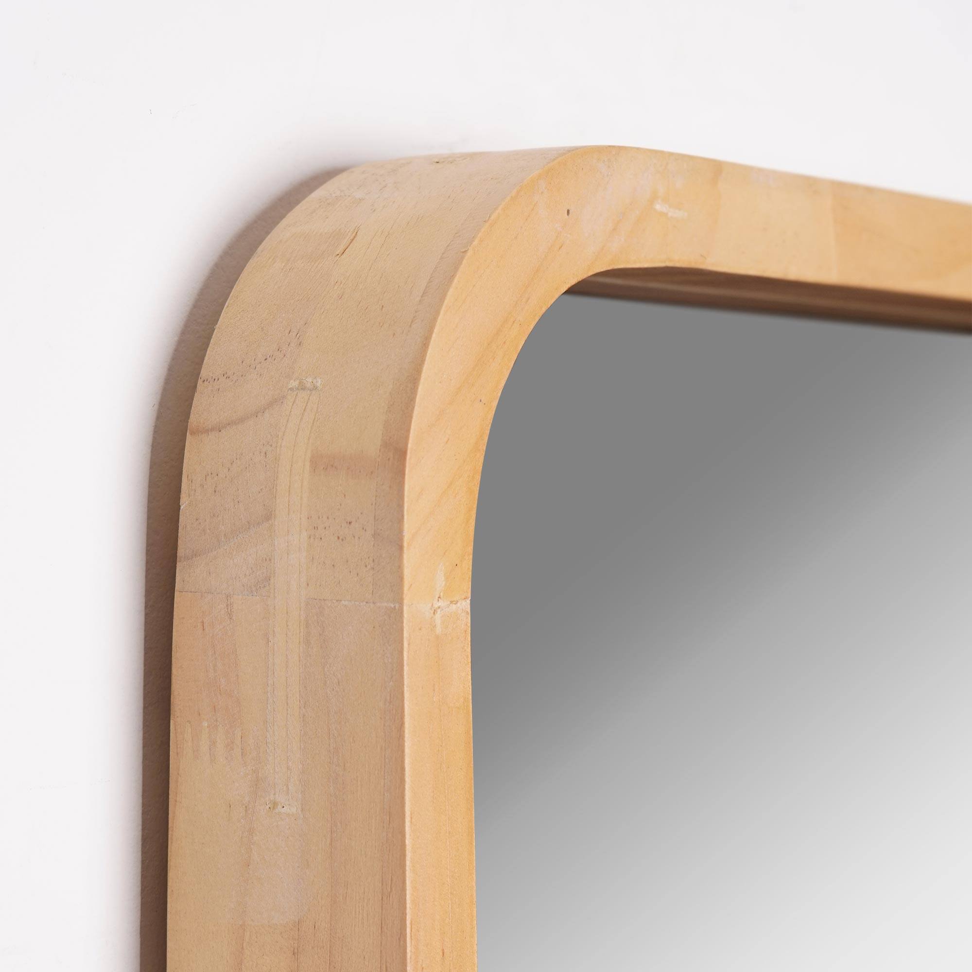 Contemporary Raised Lip Natural Wood Framed Wall Mirror - 13" x 17.5"
